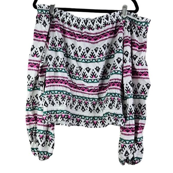 NEW Wrangler Retro XL Off The Shoulder Top Western Rodeo Cowgirl Boho Ranch - Picture 5 of 5